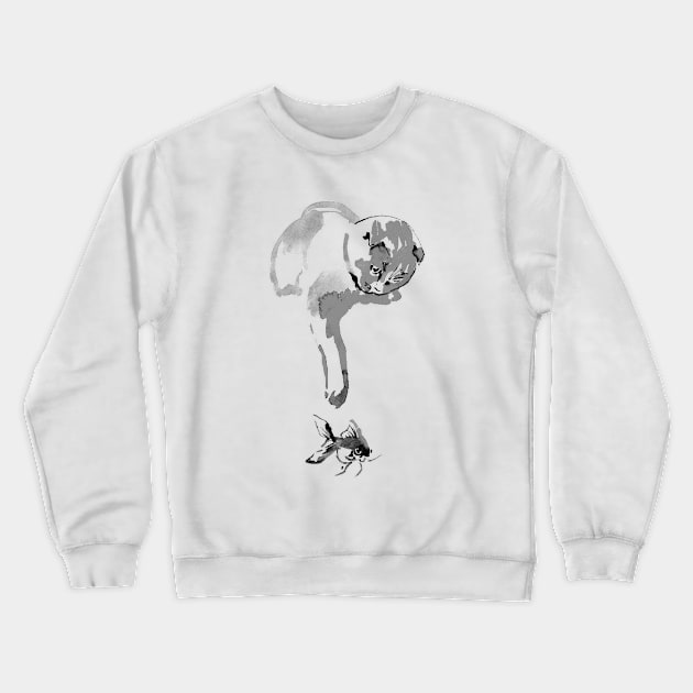 fishing cat Crewneck Sweatshirt by pechane